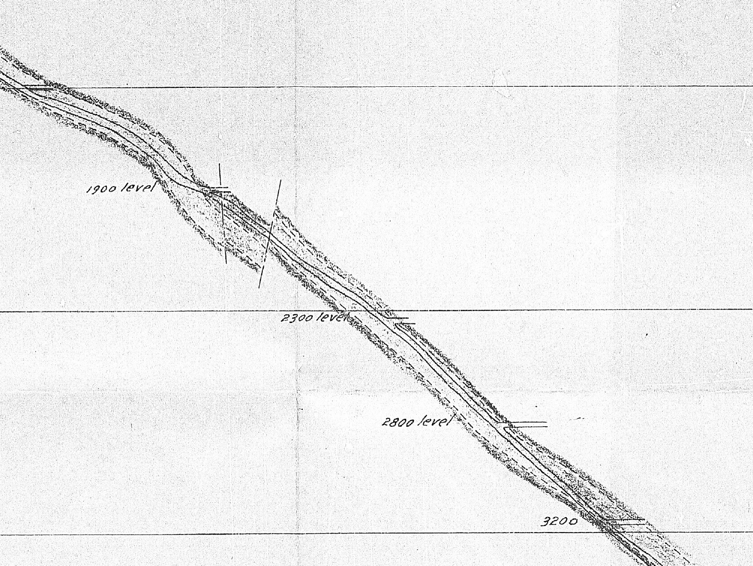 Lentilles de minerai dans le schiste, coupe de 1931